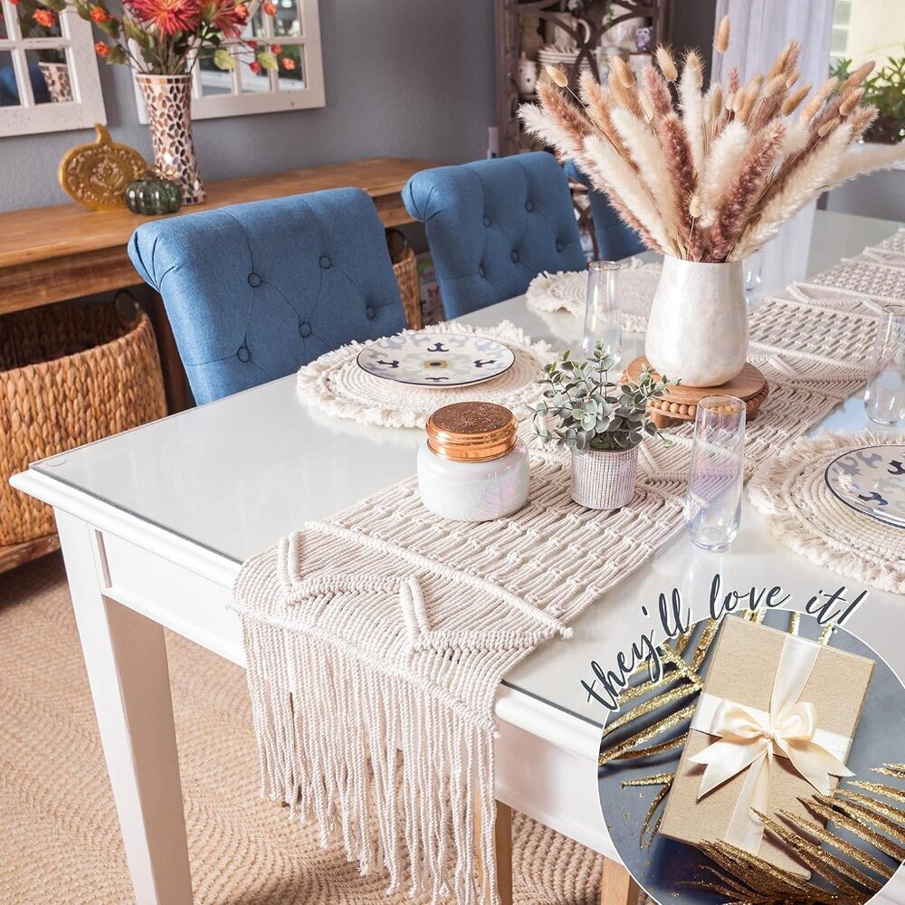 Macrame Table Runner Long | Boho Table Runner | Wedding Table Decor | Vintage Fa - Picture 6 of 9